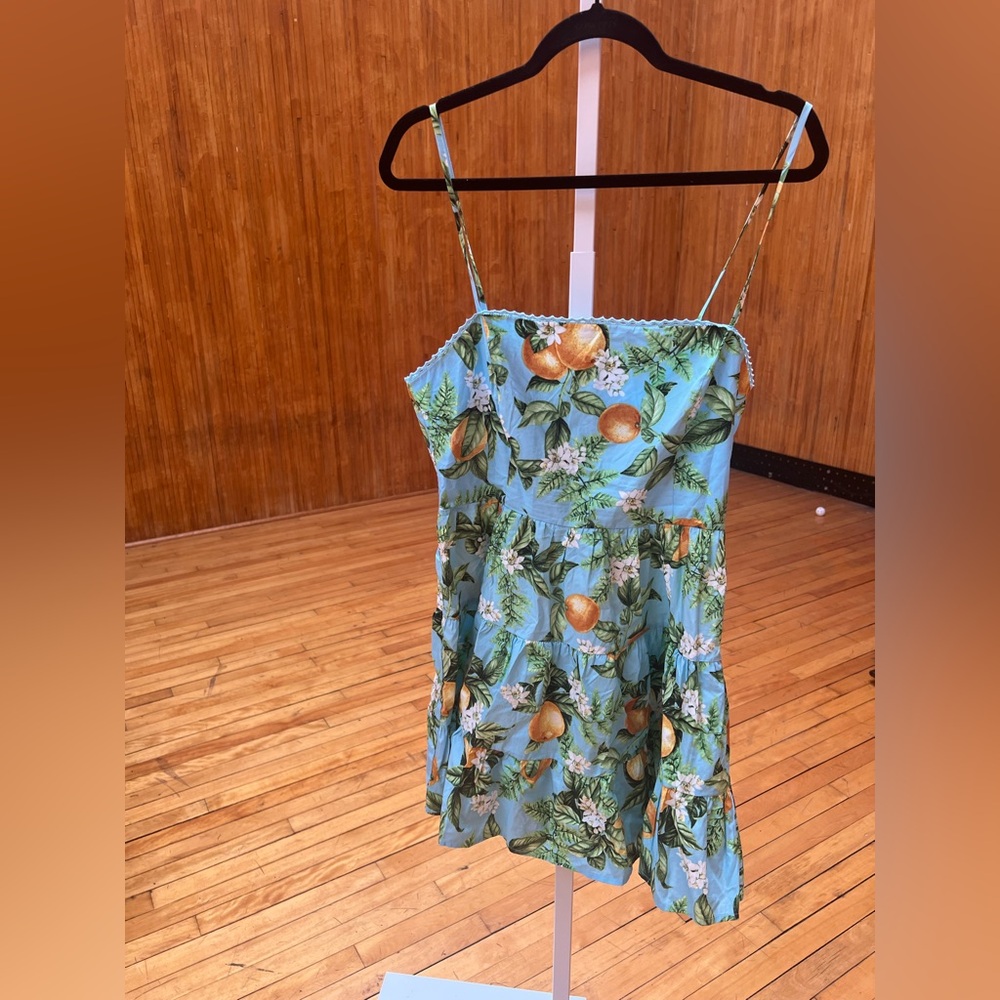 BB Dakota Floral Print Mini Dress - Blue and Green